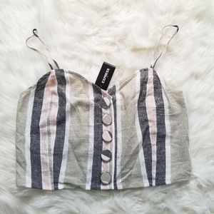 Express Striped Crop Cami Top XS